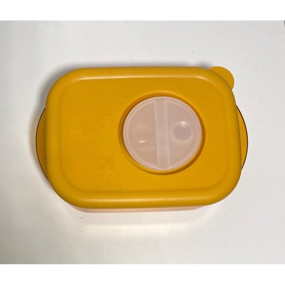 Tupperware Rock 'n Serve 1 cup 3387 & 3388 Yellow Orange Microwave Like New - Picture 2 of 7